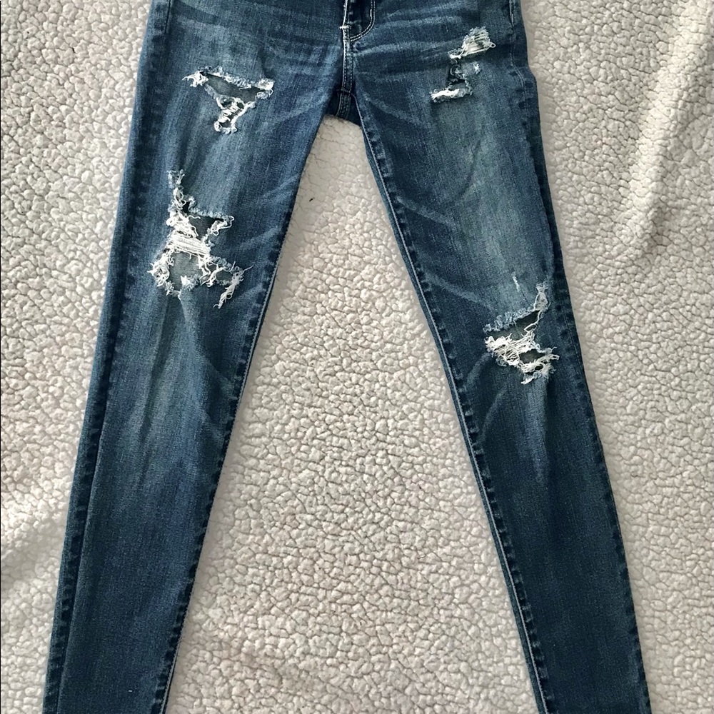 FINAL -American Eagle High Rise - Ripped Jegging r sz0